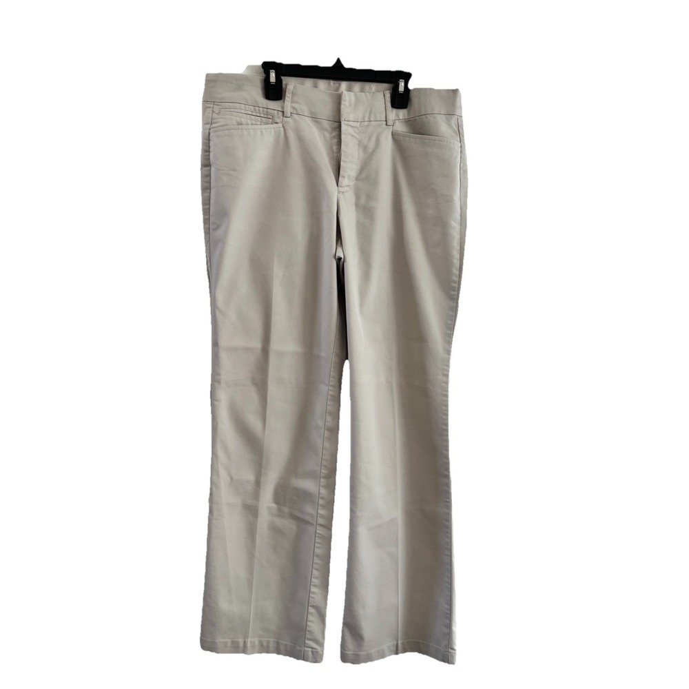 Dockers Women's 12M M Wide-Leg Khakis Button Zip Cotton Stretch Casual Friday